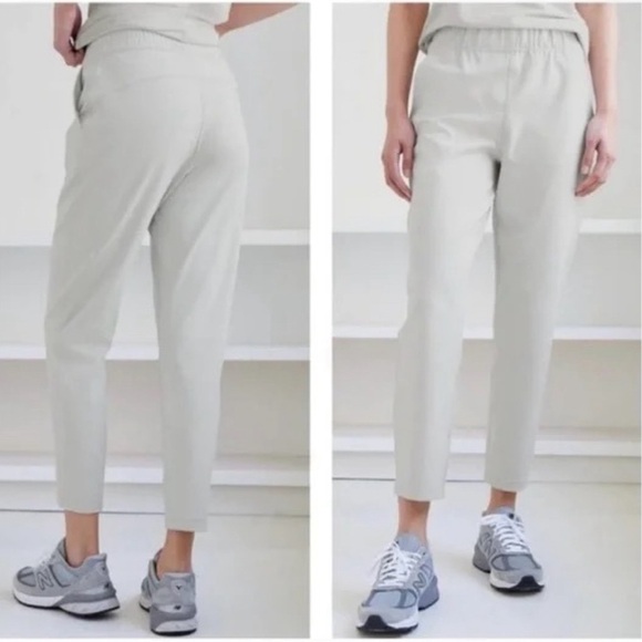 ARITZIA BABATON Weekender Pant Ankle High Waisted Rise Bone Pull-On Sweat Wicker - Picture 1 of 6
